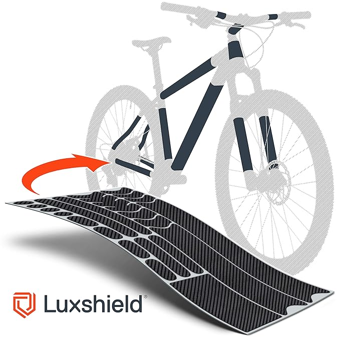 Luxshield Fahrrad Lackschutzfolie für Mountainbike, BMX, Rennrad, Trekkingrad etc. - 21-teiliges Rahmen-Set gegen Steinschlag