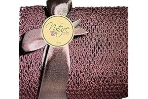 Nature by EJN - Net Bath Sponge, Customized N1 Weave, NKN Naturals, Long, Skin Exfoliation, African, Ghana, Porous, Stretches Horizontally to Approximately 49" (Brown)