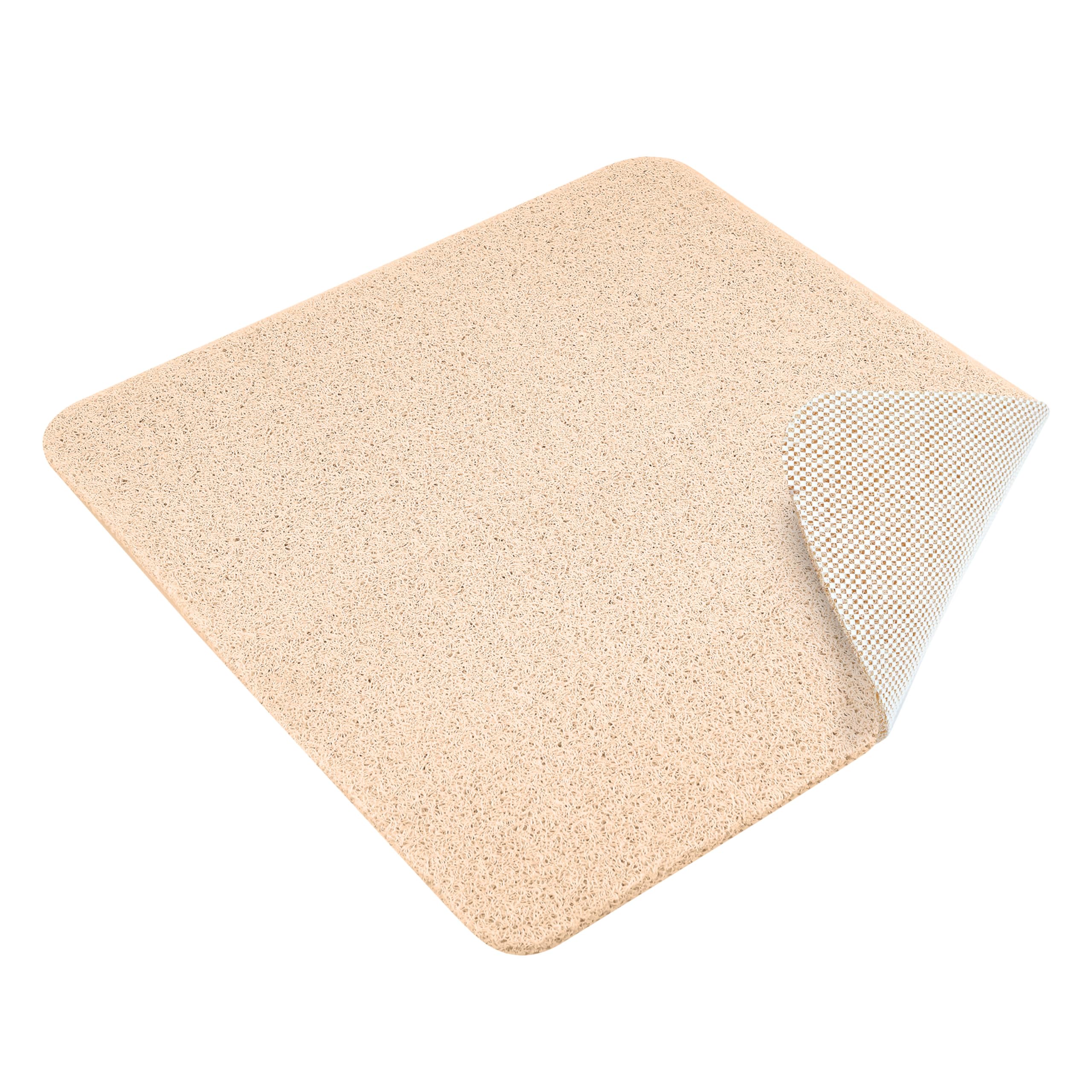 Dikots 60 x 60 cm Square shower mat non slip anti mould - Beige Loofah style PVC Non slip shower mat for inside shower - Washable and Quick Drying anti slip shower shower tray mat for Wet Surfaces