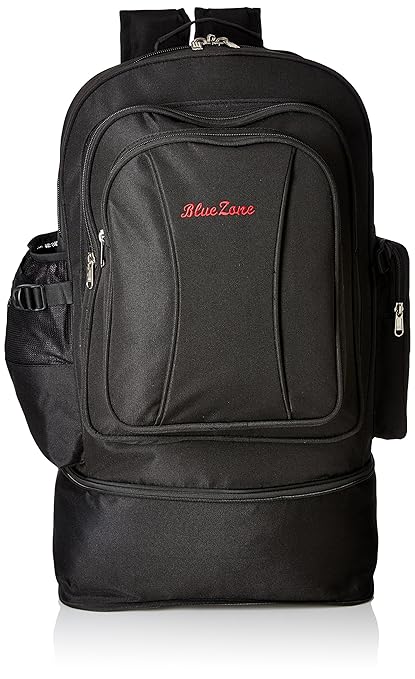 Kuber Industries 60 Ltrs Expandable Black Backpack/Rucksack/Travelling Bag/Hiking Bag/Adventure Bag/Camping Bag (Canvas, KI19104 Black)