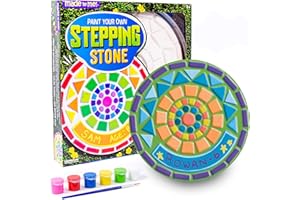Made By Me Paint Your Own Mosaic Stepping Stone, Custom Name Garden Stone, DIY Stepping Stone Kit, Great Spring & Summer Painting Activity, Arts & Crafts Kit for Kids Ages 5, 6, 7, 8, 9