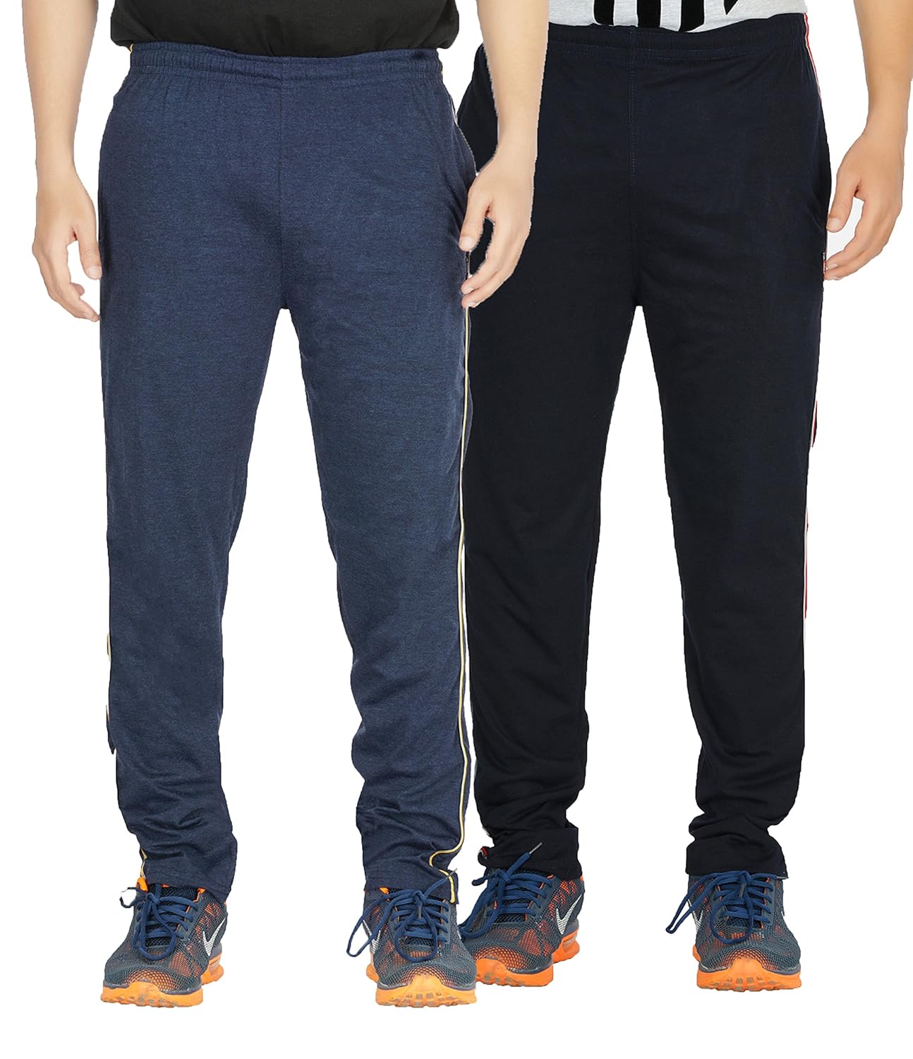 yo republic mens cotton track pant combo offer (pack of 2)