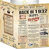 94th Birthday Card for Women Men - Back In 1932 Newspaper - 94th Happy BIRTHDAY card - 94th birthday gift for Her Him - JUMBO size - 94th birthday decorations Dad Mom - Best gifts for 94 year old