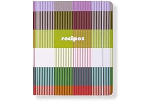 Kate Spade New York Recipe Book with 7 Tabbed Sections with Recipe Cards and Clear Sleeves, Rainbow Plaid