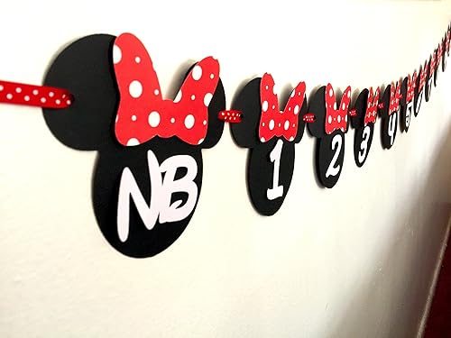 Amazon Com Minnie Mouse 12 Month Photo Banner Minnie Mouse