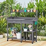 Yaheetech Garden Potting Table Wood Bench with Removable Sink & Shelves view 2