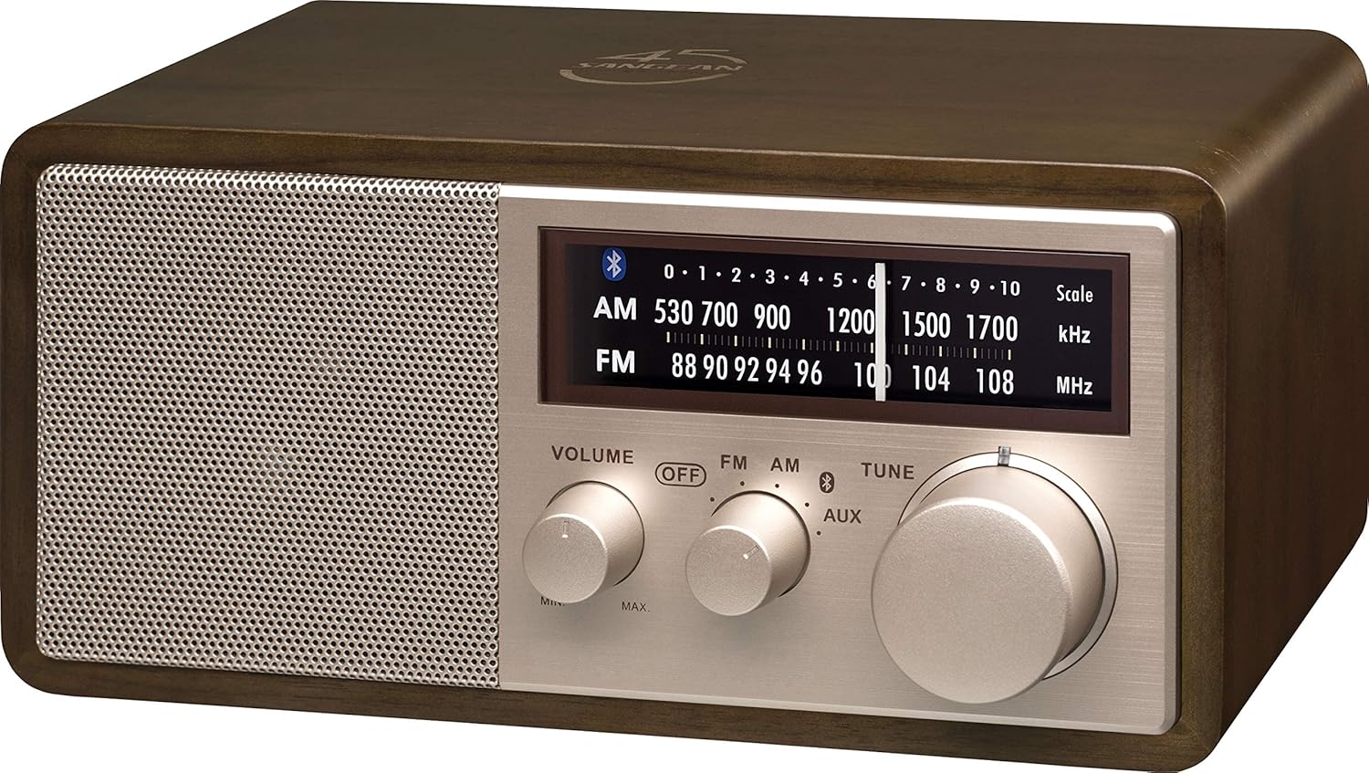 Sangean WR-16SE 45th Anniversary Special Edition AM/FM/Bluetooth/Aux-in/USB Phone Charging Dark Walnut Wooden Cabinet Radio with Rose Gold Face Plate: Electronics