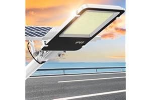 BUYTHA Solar Street Lights Outdoor - 2400W Solar Parking Lot Lights - Solar Flood Light Powered Waterproof with Remote Control, Dusk to Dawn, LED Street Lights Outdoor for Commercial Grade