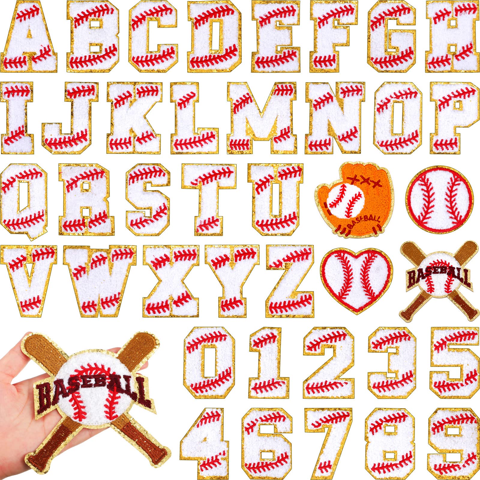 Chunyin 40 Pcs Baseball Iron on Patches Chenille Embroidered Sports ...