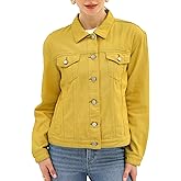 Argstar Denim Jacket for Women Button Up Long Sleeve with Pockets (Available in Inner Pockets)