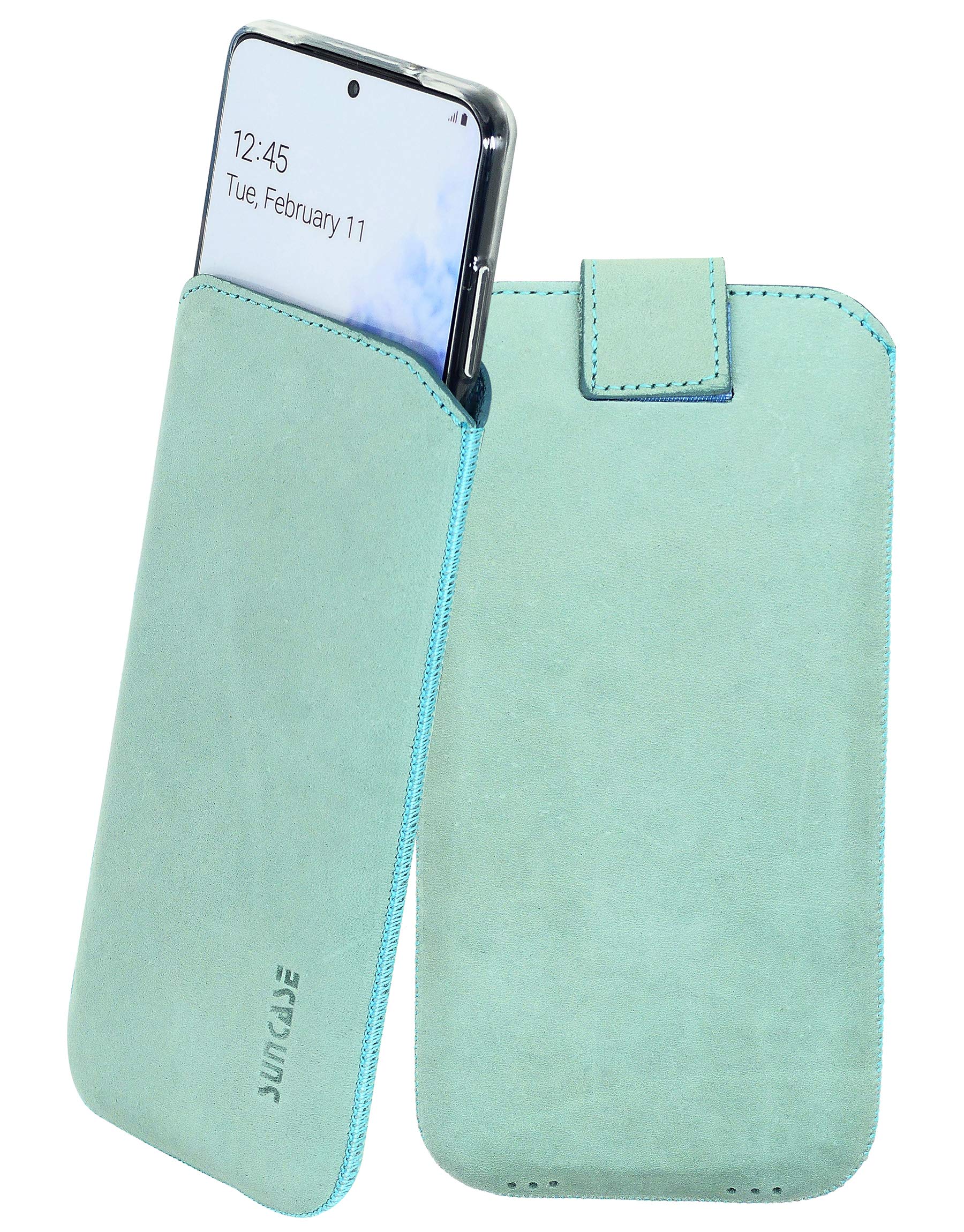 Suncase case compatible with Samsung Galaxy S20 with ADDITIONAL cover/shell/bumper/silicone *tab with pull-out function* mobile phone case leather case protective case in antique turquoise