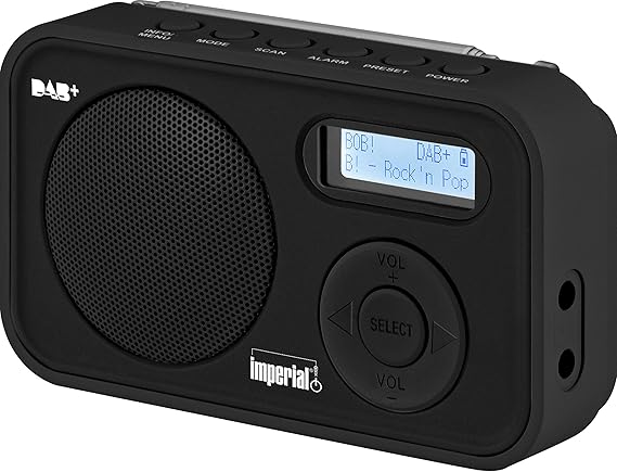 Imperial DABMAN 12 tragbares Digitalradio (DAB+/UKW, LCD Display, Akku, 3X AAA Batteriebetrieb) schwarz