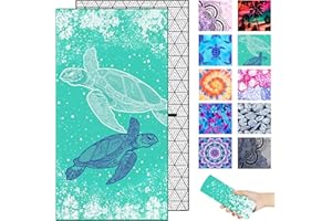 MARGELIFE Microfiber Beach Towel – Green Turtle Quick Dry Lightweight Sand Free Oversized Large Accessories Travel Must Have Swim Pool Yoga Camping Gear Summer Cruise Ship Essentials Cloud Compact Gift 71''32''