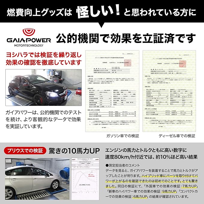 Amazon Gaiapower ガイアパワー プロ エアクリーナー Box前後のダクトに巻くだけ 車性能 維持 燃費 改善 特許取得 車 バイク 車 バイク