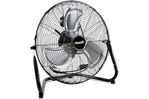 NewAir 18" High Velocity Industrial Floor Fan, Heavy Duty Metal Fan, Adjustable Tilt and 3 Speeds up to 4012 CFM, Rotatory Switch | Garage Fan for Indoor, Warehouse, Workshop, Gym or Home