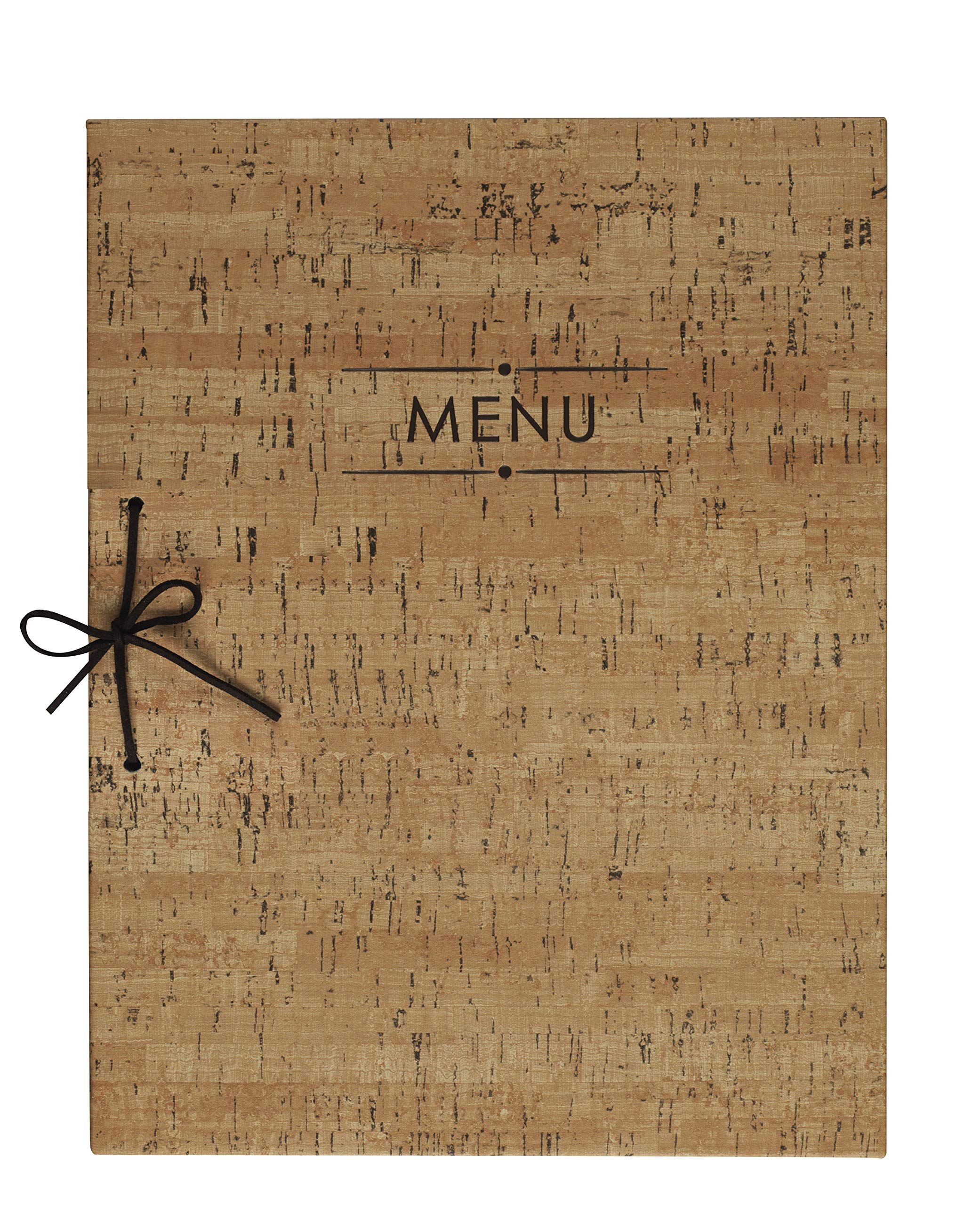 Lacor Helen Collection 28341 Menu Holder Made of Imitation Leather Bound with Leather Cord, Heat Sealed in Brown, 23 x 32 cm (A4)