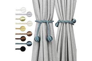 Nieffeiy Curtain Tiebacks Outdoor Elegant Decorative Tie Backs Modern Rope Tiebacks for Drapes Window Curtain Holdbacks for Draperies (Blue, 4)