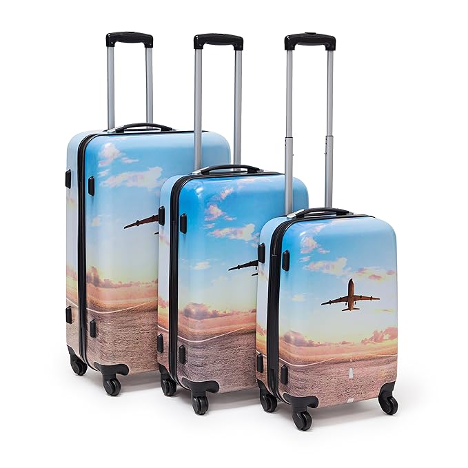Relaxdays GmbH 3Piece Suitcase Set Hardcase Luggage with Combination