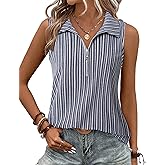 Vivilli Womens Ribbed Tank Top Zipper V Neck Dressy Casual Blouses Sleeveless Camisole Tops Work Tank Polo Shirts