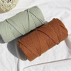 Macrame Cord 4mm 109 Yards Caramel,Colored Soft