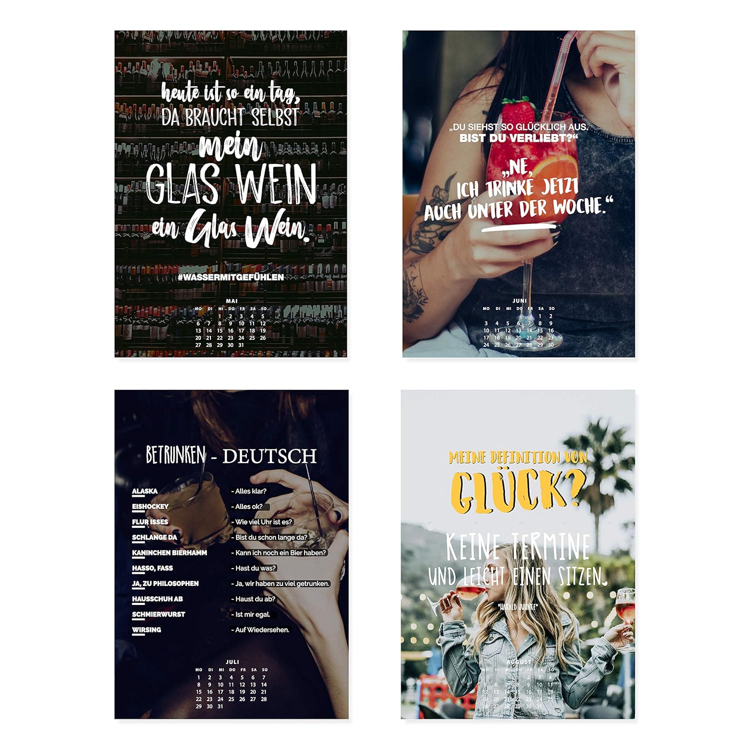 Tischkalender 2019"SCHNAPS & LIEBE" von THEGOODVIBES Sprüche Kalender Jahreskalender Ideal Für Büro Zuhause Und Als Geschenk Für Deine Beste