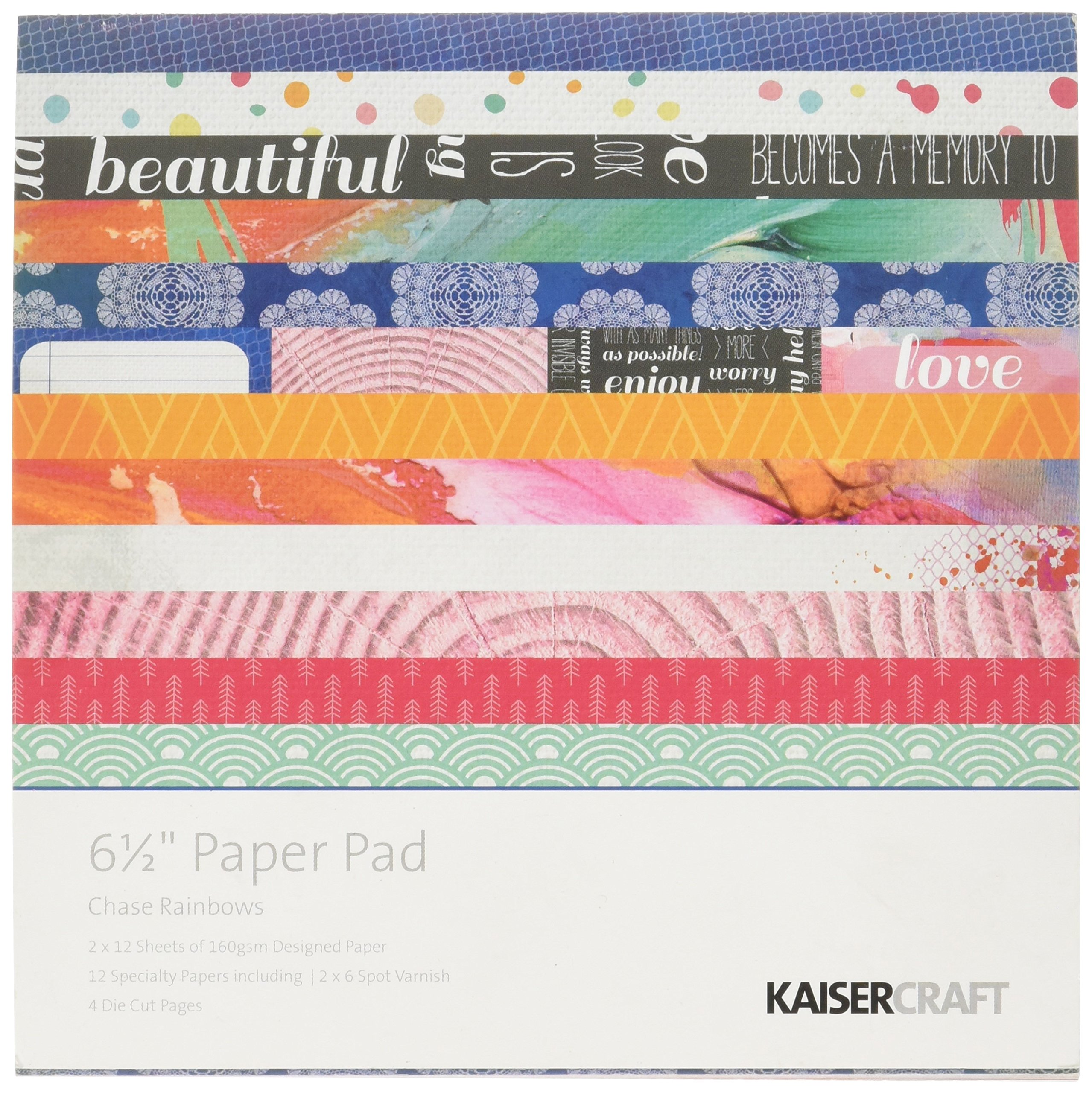 Kaisercraft Paper Pad x inch 40 kg-Chase Rainbows, 6 by 6.5"
