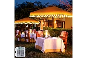 Hohean 2 Pack Canopy Tent Lights, 40ft 80LEDs Canopy Lights Outdoor Battery Powered with 8 Modes, Bright Camping Canopy String Lights for 10'x 10' Pop Up Canopy Tent, Suitable for Tailgate Party