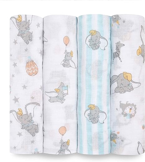 Aden Essential Swaddle 100% Muselina de algodón Dumbo Nuevas Alturas: Amazon.es: Bebé