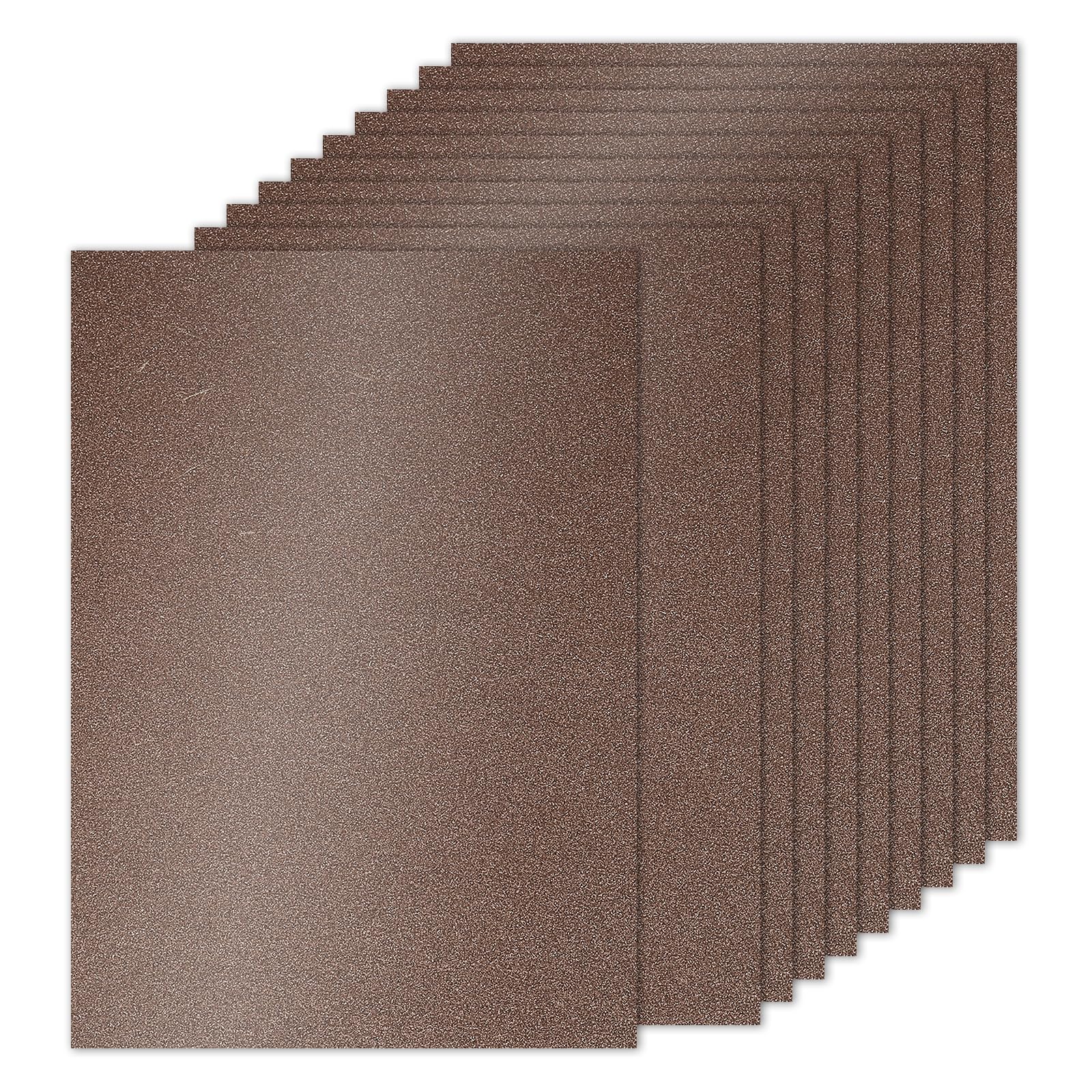 PATIKIL 10 Sheets Brown Glitter Cardstock Paper, A4 250gsm Rectangle Premium Sparkly Paper Craft Cardstock Paper for Scrapbook Card Making DIY Art Projects Wedding Party
