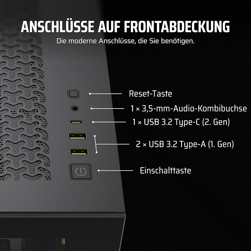 iCUE LINK 3500X RGB Mid-Tower ATX PC-Gehäuse - Gehärtetes Panorama-Glas - Umgekehrte Verbindung Motherboard-Kompatibel -3x CORSAIR iCUE LINK RX120 RGB-Lüfter Im Lieferumfang Enthalten -Schwarz