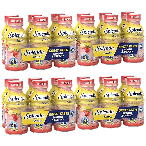 SPLENDA DIABETES CARE SHAKES – MEAL REPLACEMENT SHAKE, STRAWBERRY BANANA, 8 FL OZ (PACK OF 24)