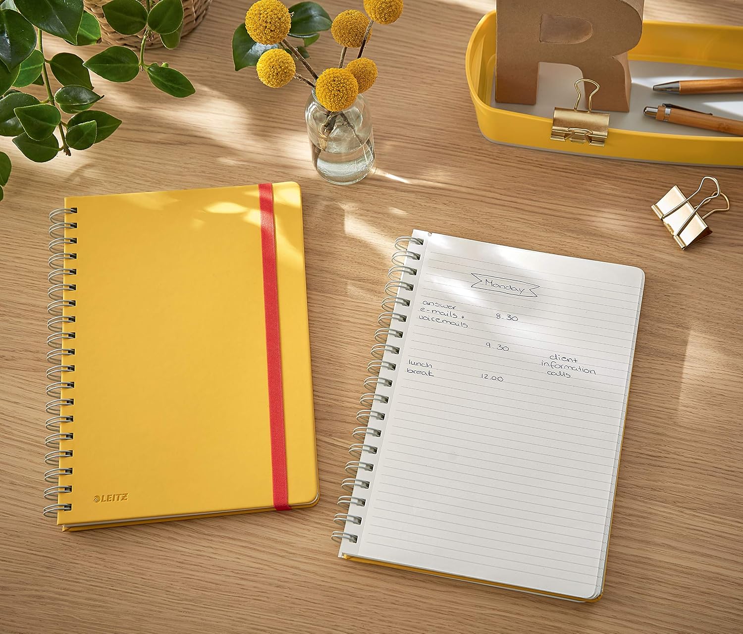 Leitz Large (B5) Ruled Wirebound Notebook, 80 Sheet, Cosy Range, Warm Yellow, 45270019, B5 Ruled - Image 5