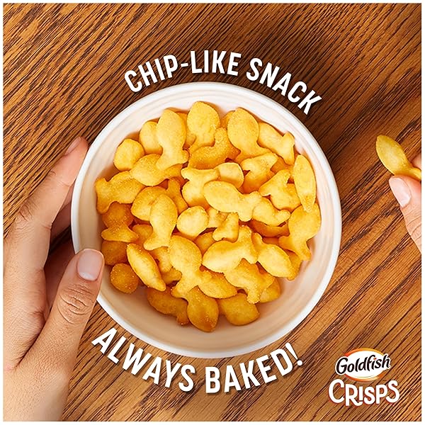 GOLDFISH CRISPS CHEDDAR CHEESE BAKED CHIP CRACKER SNACK, 6.25 OZ BAG