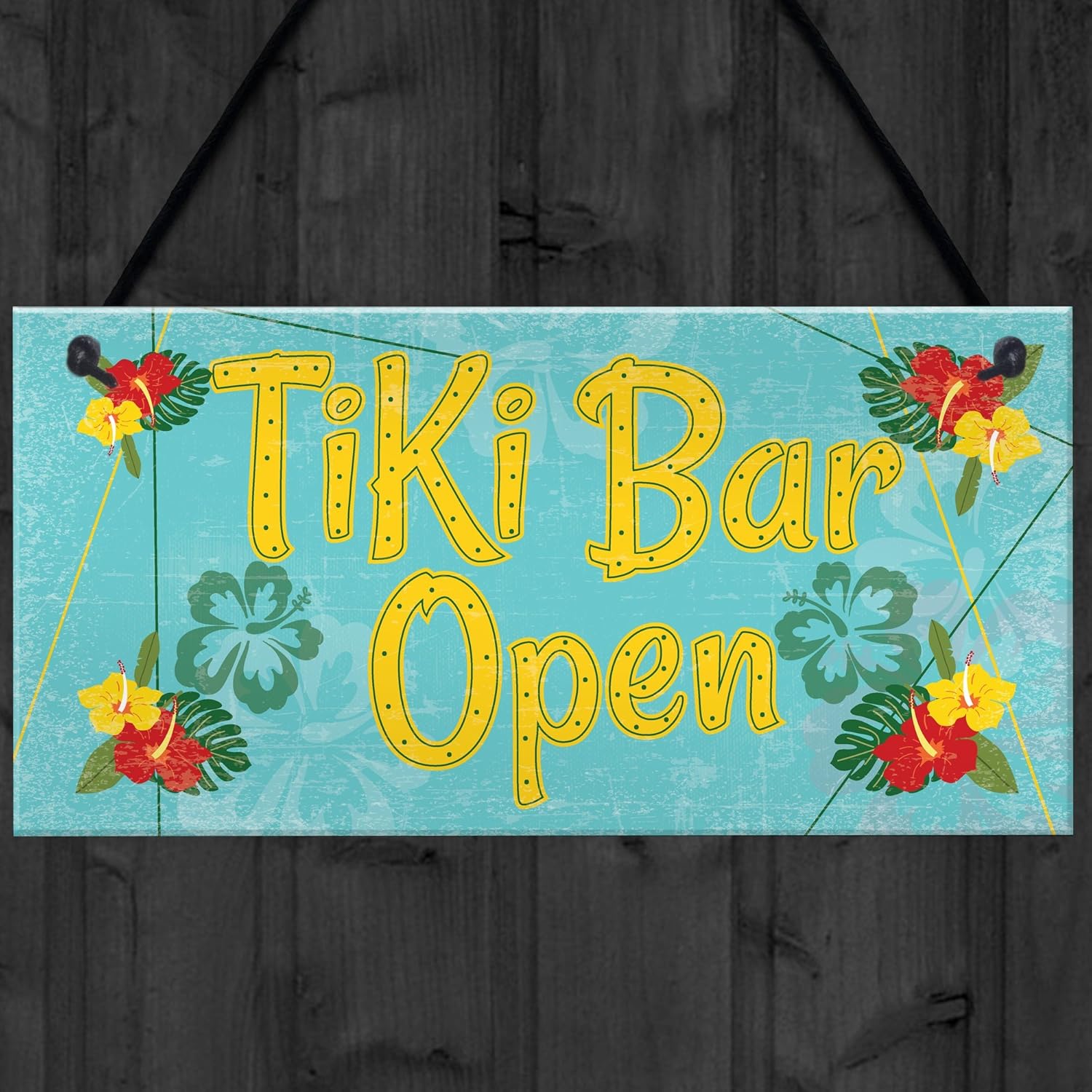 RED OCEAN Tiki Bar Open Hanging Bar Pub Plaque Beer Cocktails Beach Decoration Sign Friendship Gift, Multicolor - Image 5