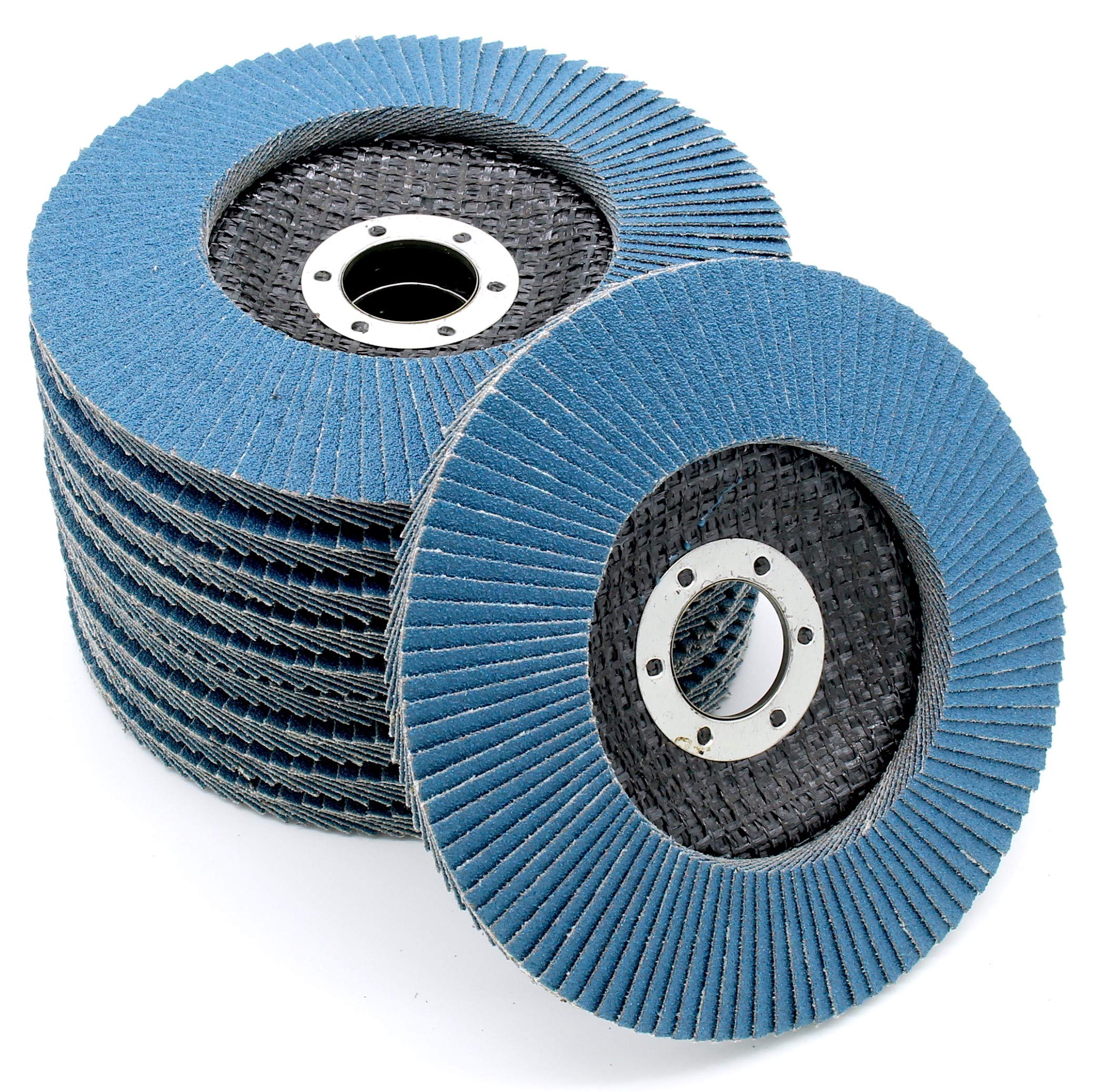 Professional Flap Grinding Discs 10pcs Ø 125mm, Grain 80, Blue Inox Fan Discs | Sanding Sheets for Metal & Stainless Steel