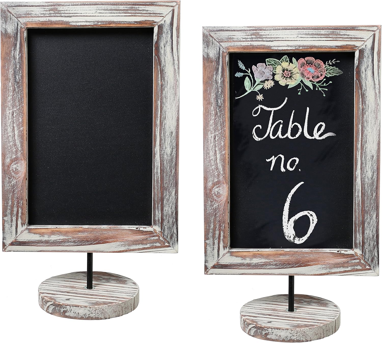 MyGift 12-Inch Rustic Torched Wood Framed Tabletop/Countertop Family Memo & Message Chalkboard, Set of 2: Kitchen & Dining