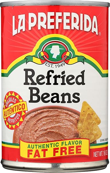 LA PREFERIDA REFRIED BEANS, FAT FREE, 16 OZ
