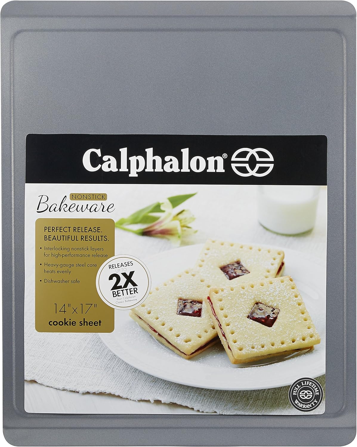 Calphalon Nonstick Bakeware, Cookie Sheet, 14-inch by 17-inch: Baking Sheets: Kitchen & Dining
