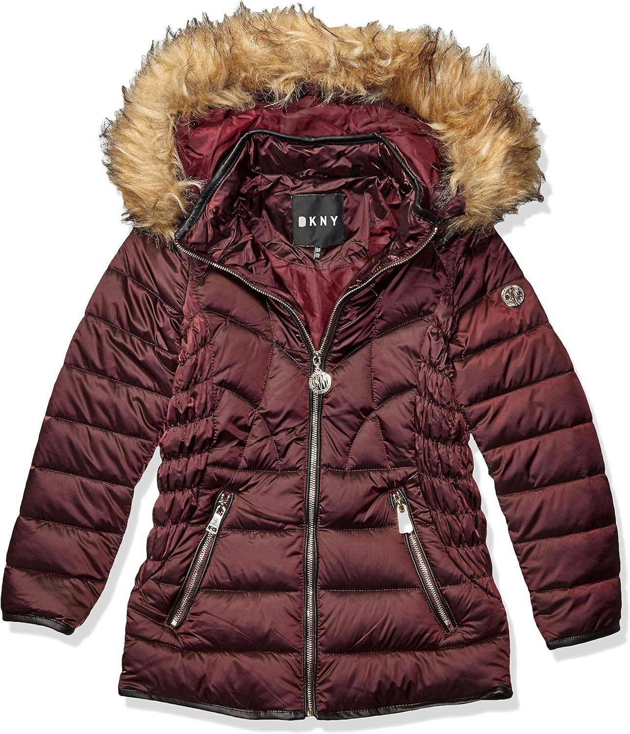 dkny edit puffer hooded jacket