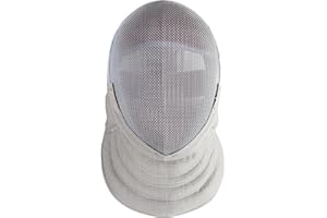 AMERICAN FENCING GEAR Sabre Fencing Sport Mask - CE350N Certified National Grade with Padded Bib - Includes Sabre Mask Head Wire - Anti-Glare Finish - Adjustable Strap - Metallic Conductive Mesh