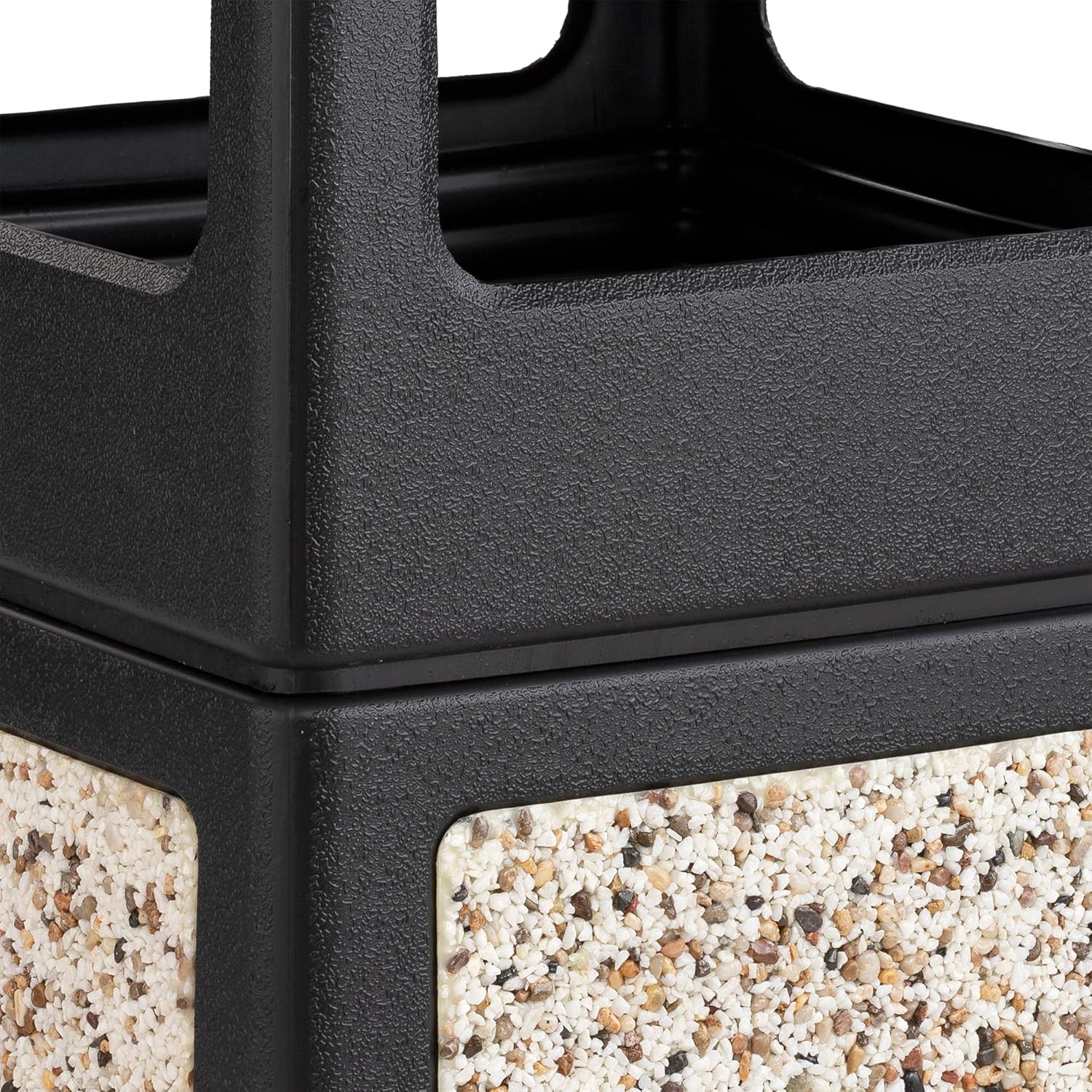 Safco Products Canmeleon Outdoor/Indoor Aggregate Panel Trash Can 9472NC, Black, Natural Stone Panels, Outdoor/Indoor Use, 38-Gallon Capacity: Office Products