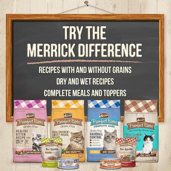 MERRICK PURRFECT BISTRO GRAIN FREE NATURAL DRY CAT FOOD FOR ADULT CATS, REAL CHICKEN AND SWEET POTATO RECIPE – 4 LB. BAG
