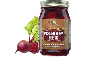 Green Jay Gourmet Fresh Classic Pickled Baby Beets - Grandma’s Original Recipe - Sweet, Tangy, and Vinegary Brine - Simple Natural Ingredients - Freshly Made & Hand Jarred - 16 Ounce Jar