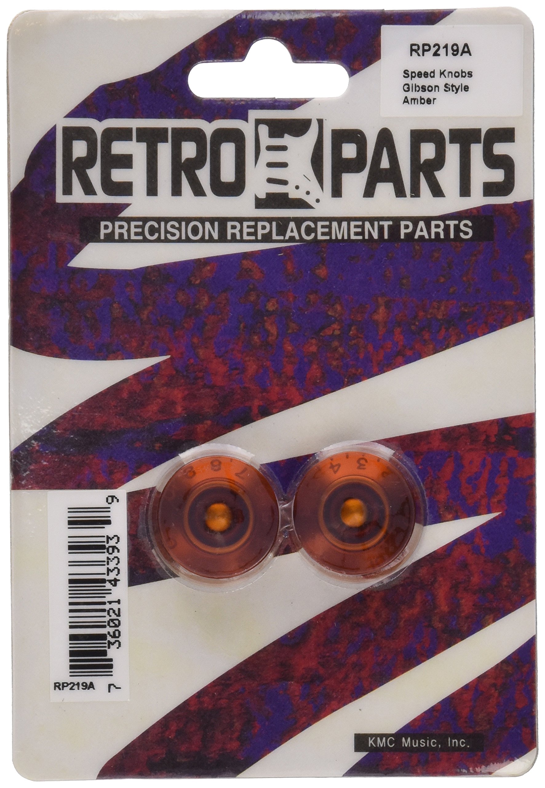 Retro Parts RP219A Gibson Style Speed Knobs - Amber