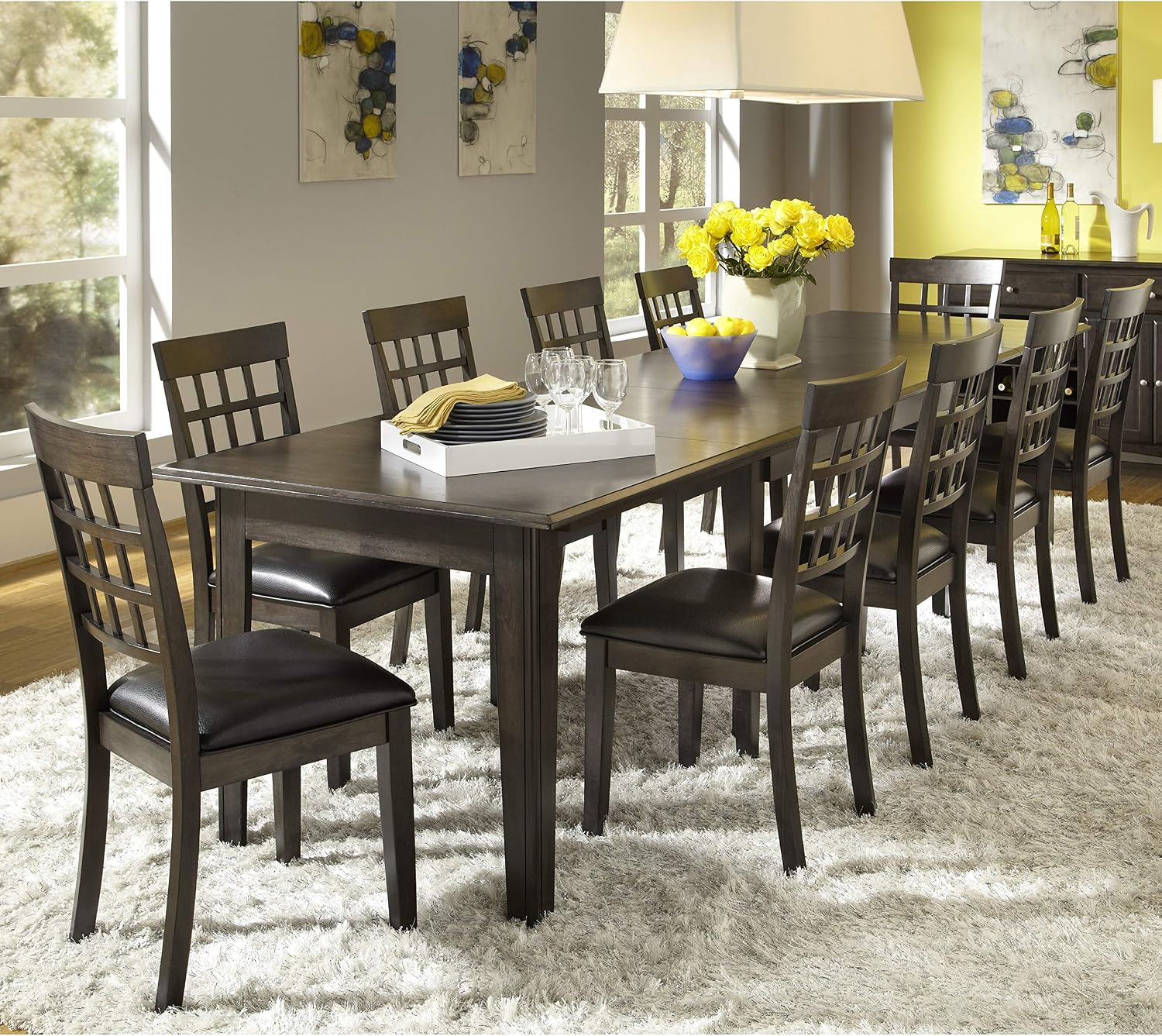 Amazon Com Simply Solid Corina Solid Wood Dark Espresso 11 Piece Dining Set Table Chair Sets