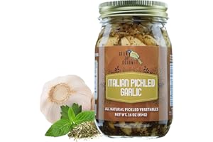 Green Jay Gourmet Pickled Garlic Cloves in a Jar - Italian Pickled Garlic - Fresh Garlic Bulbs for Cooking - Simple, Natural Ingredients - Freshly Made - Subtly Infused Pre-Prepared Garlic - 16 Ounce