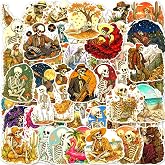 50PCS Skeleton Stickers, Funny Skeleton Stickers for Adults | Waterproof Funny Stickers for Water Bottles Laptop Luggage Computer Scrapbooking, Party Supplies