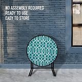 PHI VILLA Folding Side Table - Turquoise Small Round Patio Table view 6