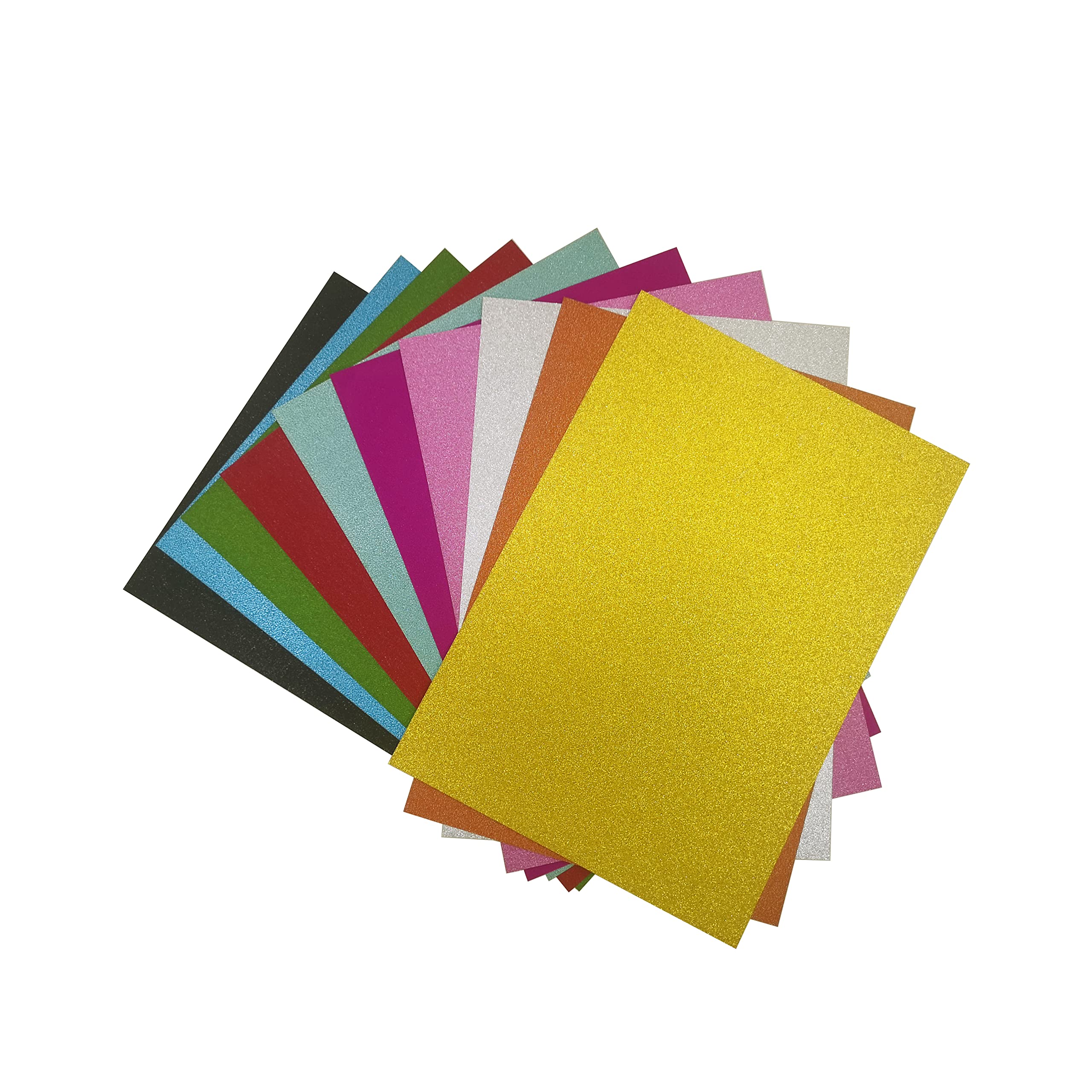Glitter Card A4 250GSM 10 Colour Assorted 10 Sheets No Powder Card-Stock Paper Cardboard for Art Handicraft