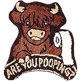Drydiet Bath Mat U Shaped Toilet Non Slip, Highland Cattle | Soft Absorbent Contour Rug for Toilet Base, Machine Washable Rugs, Non Slip Backing, Novelty Bathroom Decor